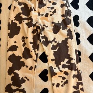 Abercrombie - NWT - Curve Love Low Rose Baggy Jean sz 28s - Cow Print